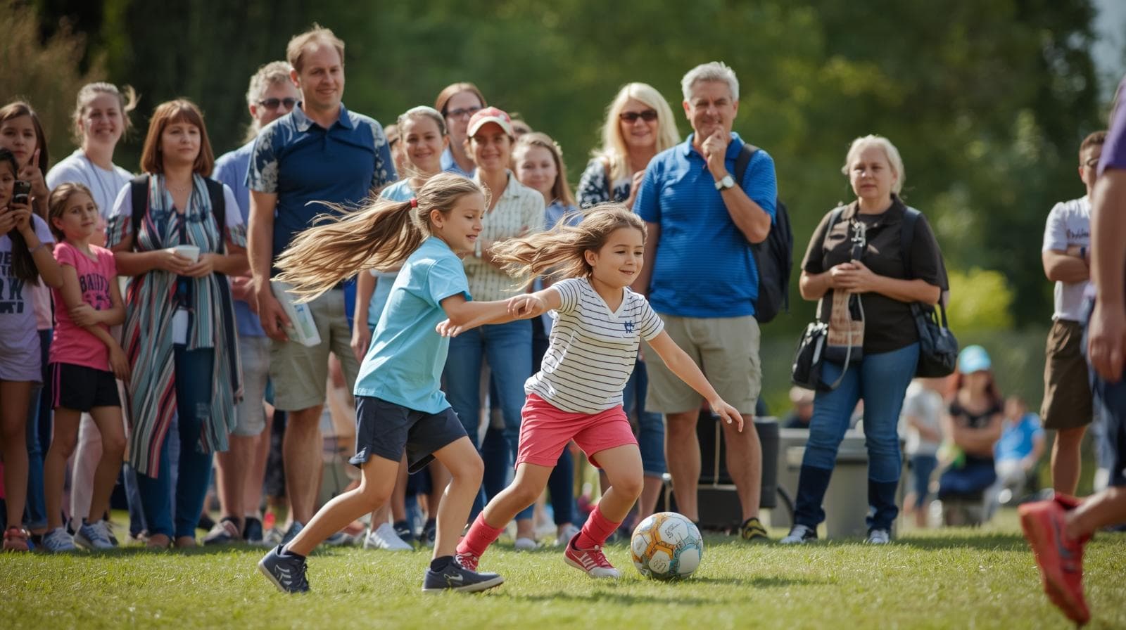 Parents watching their children play sports